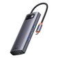 Metallinen USB-C-telakka 6in1 HDMI 3xUSB 3.2 Power Delivery VGA, harmaa hinta ja tiedot | Adapterit | hobbyhall.fi