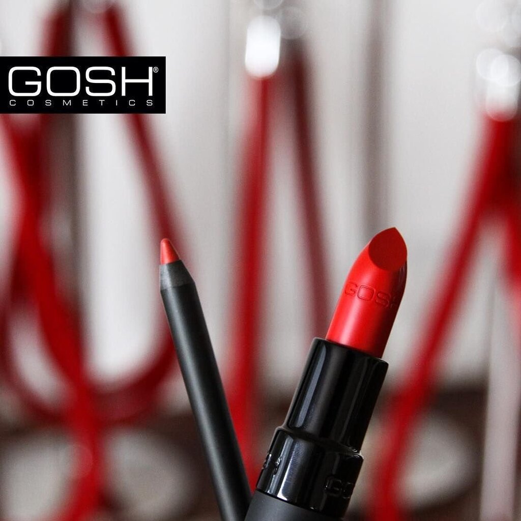 GOSH Velvet Touch Lipliner -vedenkestävä huultenrajauskynä, 1.2 g, 004 Simply Red hinta ja tiedot | Huulipunat, huulikiillot ja huulirasvat | hobbyhall.fi