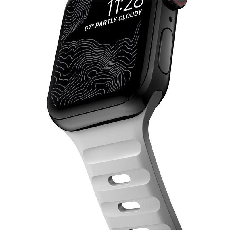 Nomad Sport Strap M/L, lunar gray - Apple Watch Ultra, Series 8, 7 (45mm) - Apple Watch Ultra, Series 8, 7, 6, SE (44mm) hinta ja tiedot | Älykellojen ja aktiivisuusrannekkeiden lisätarvikkeet | hobbyhall.fi