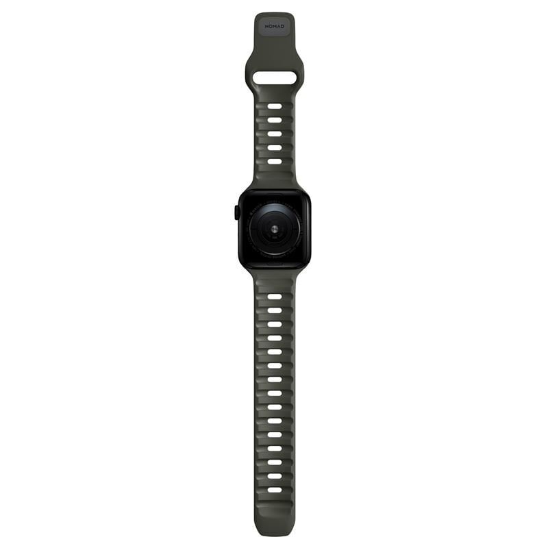 Nomad Sport Strap M/L, ash green - Apple Watch Ultra, Series 8, 7 (45mm) - Apple Watch Ultra, Series 8, 7, 6, SE (44mm) - Apple Watch Ultra, Series 8, 7, 6, SE (44mm) hinta ja tiedot | Älykellojen ja aktiivisuusrannekkeiden lisätarvikkeet | hobbyhall.fi