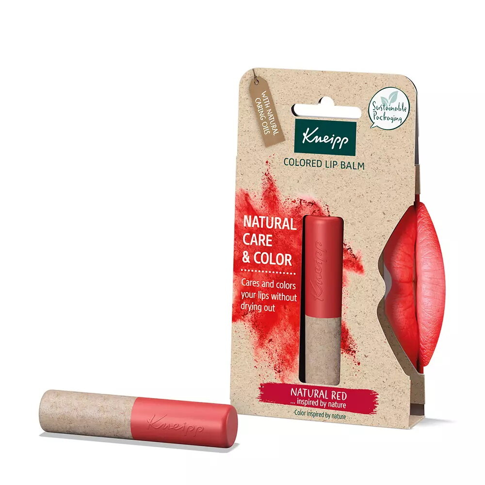 Kneipp Natural Care & Color huulibalsami 3,5 g, Natural Red hinta ja tiedot | Huulipunat, huulikiillot ja huulirasvat | hobbyhall.fi