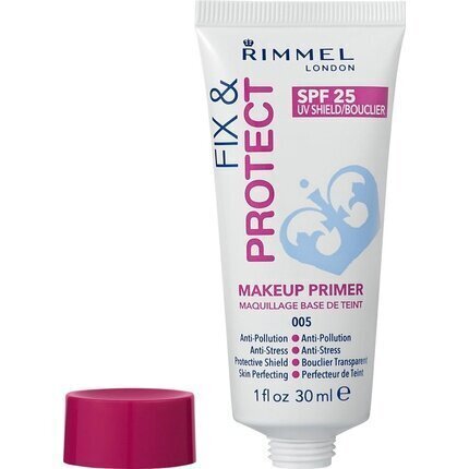Rimmel London Fix & Protect Makeup Primer SPF25 meikin pohjustusvoide 30 ml, sävy 005 hinta ja tiedot | Meikkivoiteet ja puuterit | hobbyhall.fi