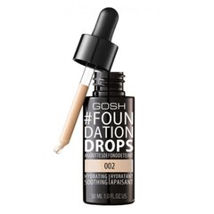 GOSH #Foundation Drops Meikkivoide, 30 ml, 002 Ivory hinta ja tiedot | Meikkivoiteet ja puuterit | hobbyhall.fi