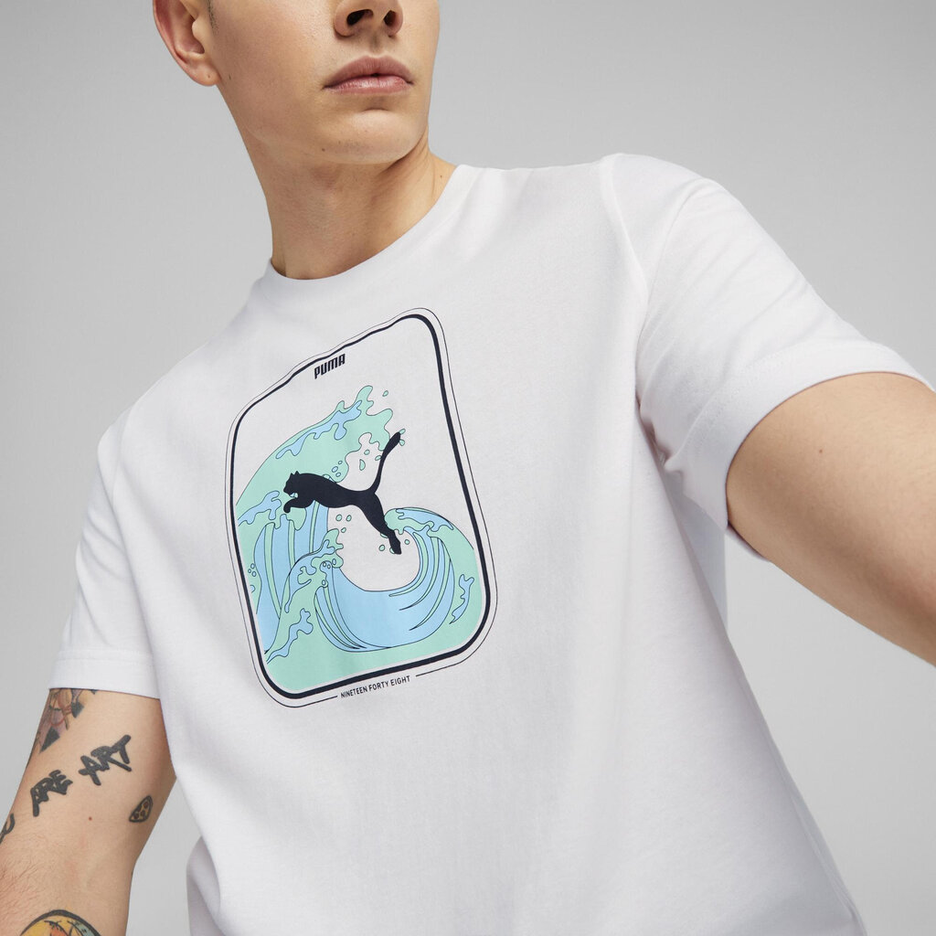 Koszulka graphics wave tee pum puma miehet white 67448302 hinta ja tiedot | Miesten T-paidat | hobbyhall.fi