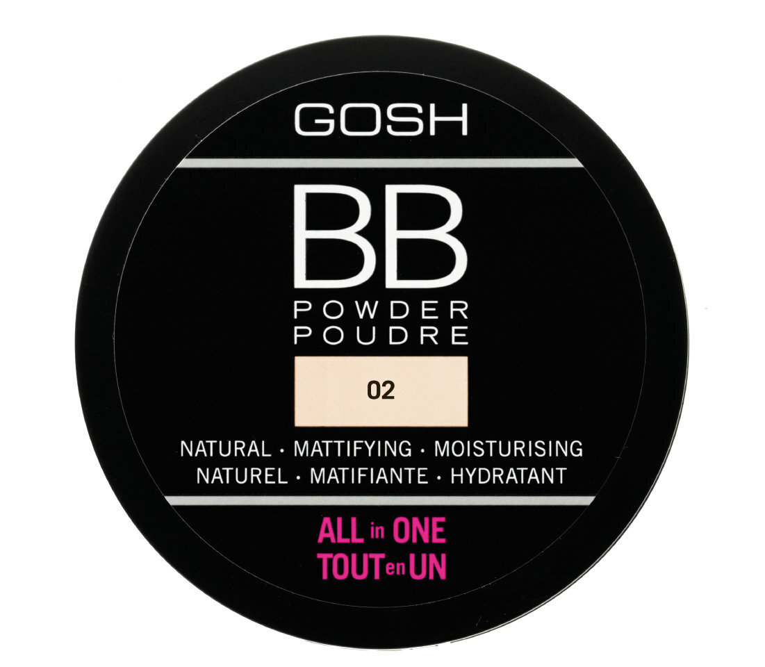 GOSH BB Powder BB -puuteri, 6.5 g, 02 Sand hinta ja tiedot | Meikkivoiteet ja puuterit | hobbyhall.fi