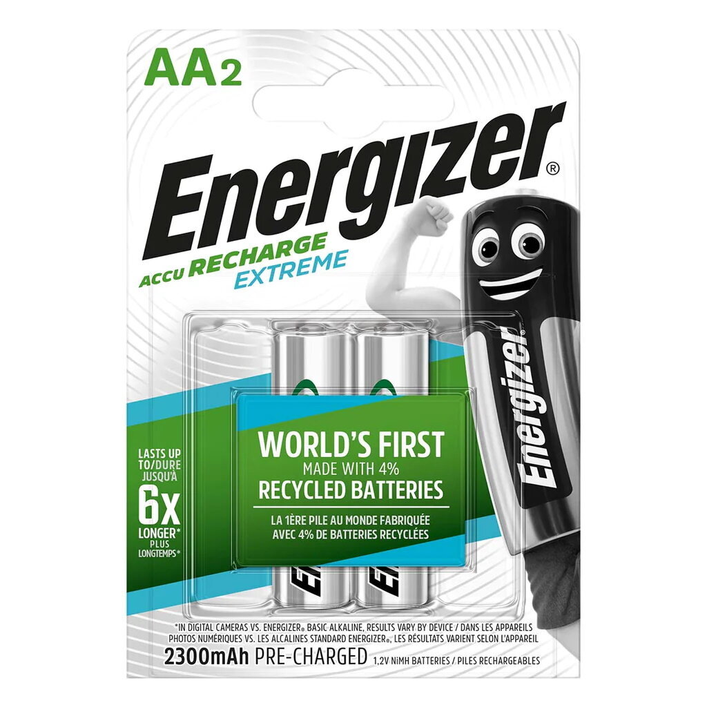 Ladattava akku ENERGIZER Extreme AA HR6 2300 mAh 1,2 V 2 kpl hinta ja tiedot | Paristot | hobbyhall.fi