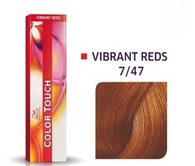 Hiusväri Wella Color Touch - Vibrant Reds 7/47/, Medium Red Brunette Blonde, 60 ml hinta ja tiedot | Hiusvärit | hobbyhall.fi