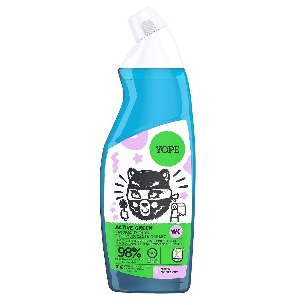 Yope Active Green sitruunaruohon tuoksuinen WC-puhdistusgeeli, 750ml hinta ja tiedot | Puhdistusaineet | hobbyhall.fi