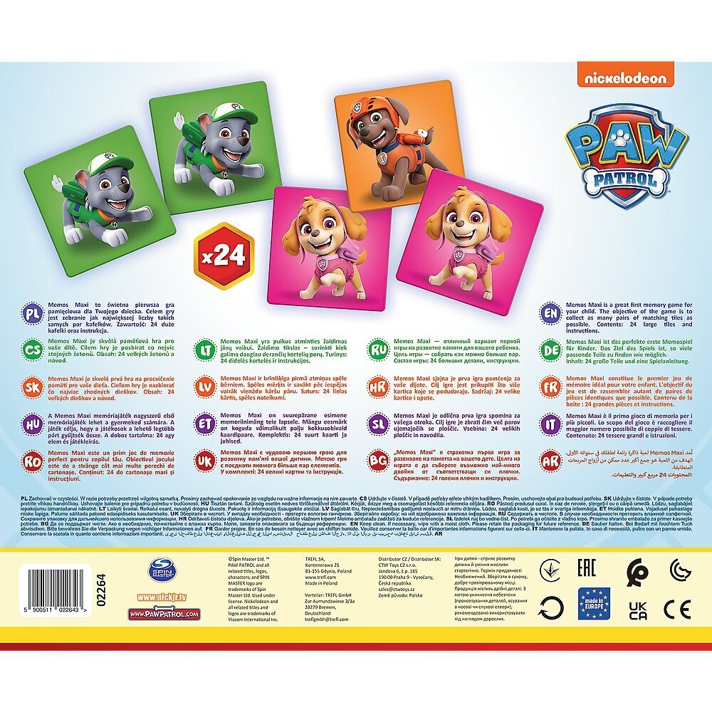 Muistipeli Paw Patrol (Ryhmä Hau) Trefl hinta ja tiedot | Lautapelit ja älypelit | hobbyhall.fi