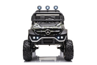 LeanToys Unimog S, mustan värinen Kaksipaikkainen lasten sähköauto hinta ja tiedot | Lasten sähköautot | hobbyhall.fi