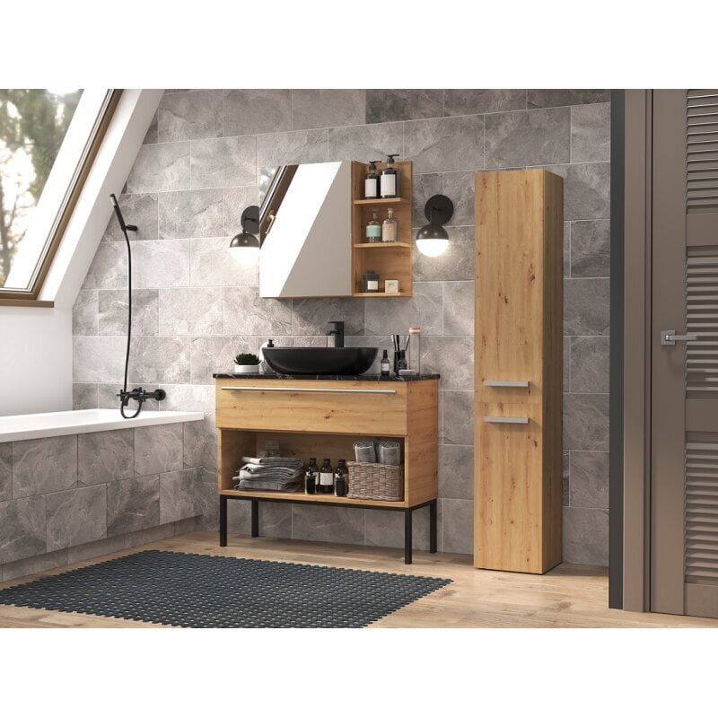 Kylpyhuonekaappi Top E Shop NEL II, ruskea hinta ja tiedot | Kylpyhuonekaapit | hobbyhall.fi