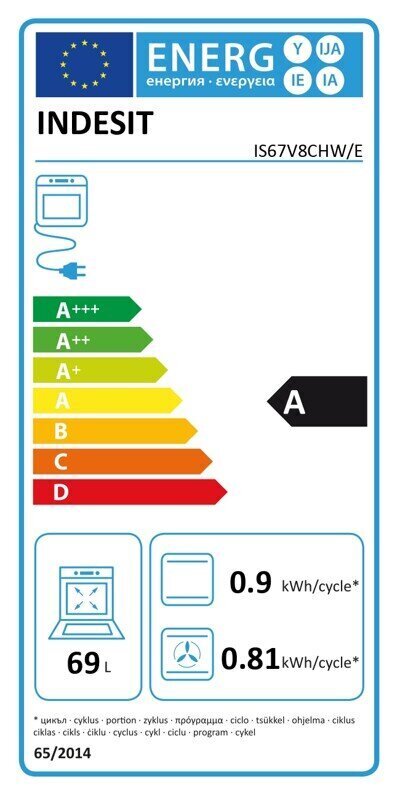 Indesit IS67V8CHW/E hinta ja tiedot | Sähköliedet | hobbyhall.fi