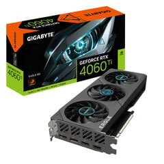 Gigabyte GeForce RTX 4060 Ti Eagle (GV-N406TEAGLE-8GD) hinta ja tiedot | Gigabyte Tietokoneet ja pelaaminen | hobbyhall.fi