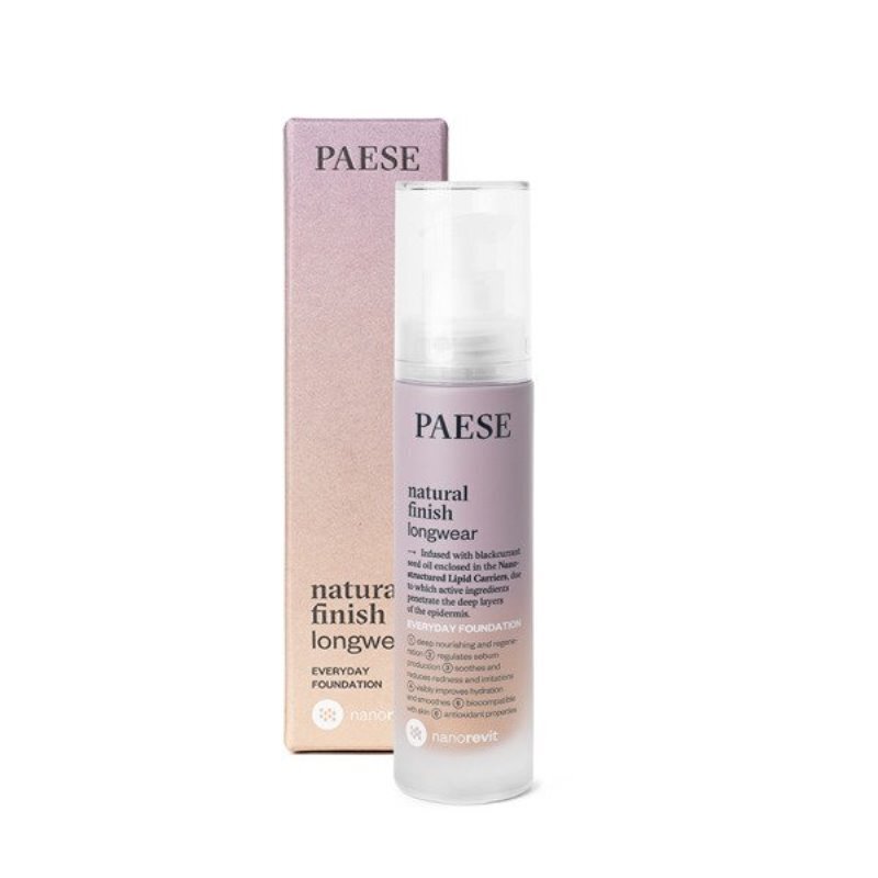 Paese Nanorevit Natural Finish Longwear Everyday Foundation meikkivoide 35 ml, 04 Warm Beige hinta ja tiedot | Meikkivoiteet ja puuterit | hobbyhall.fi