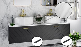 Besco Floo 160 kylpyhuonekaappi marmoritasolla, musta hinta ja tiedot | Besco Huonekalut ja sisustus | hobbyhall.fi
