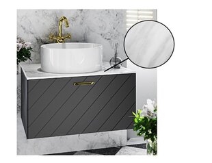 Besco Floo 60 kylpyhuonekaappi mustalla tasolla, musta/kullanvärinen hinta ja tiedot | Kylpyhuonekaapit | hobbyhall.fi