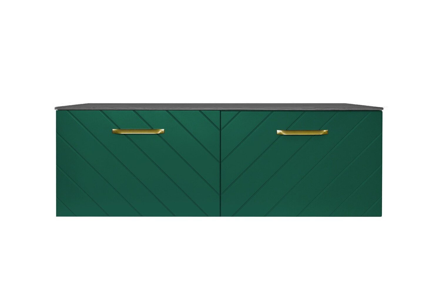 Besco Floo 160 kylpyhuonekaappi mustalla tasolla, vihreä/kullanvärinen hinta ja tiedot | Kylpyhuonekaapit | hobbyhall.fi