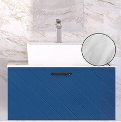 Besco Floo 60 kylpyhuonekaappi marmoritasolla, sininen/musta hinta ja tiedot | Kylpyhuonekaapit | hobbyhall.fi