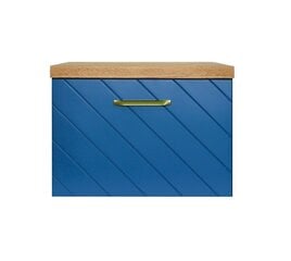Besco Floo 80 kylpyhuonekaappi tammisella tasolla, sininen/kullanvärinen hinta ja tiedot | Kylpyhuonekaapit | hobbyhall.fi
