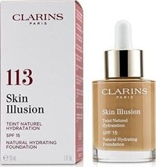 Clarins Skin Illusion Natural kosteuttava meikkivoide Spf 15 113 Chestnut, 30 ml hinta ja tiedot | Meikkivoiteet ja puuterit | hobbyhall.fi