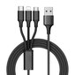 3in1 usb-kaapeli iPhonelle/micro-usb/type-c 1,2m hinta ja tiedot | Puhelinkaapelit | hobbyhall.fi