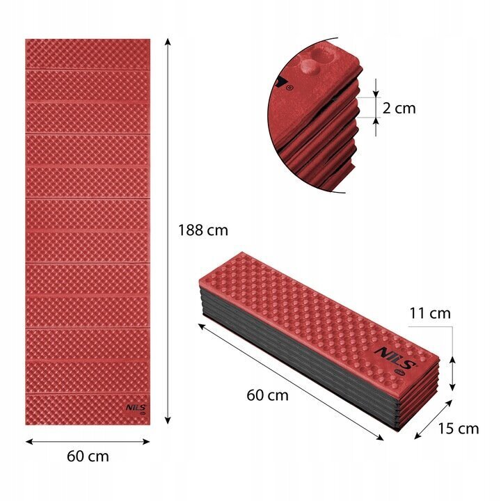 Kokoontaittuva retkeilyalusta Nils Camp, 188 x 60 x 2 cm hinta ja tiedot | Retkeilyalustat, piknikhuovat | hobbyhall.fi