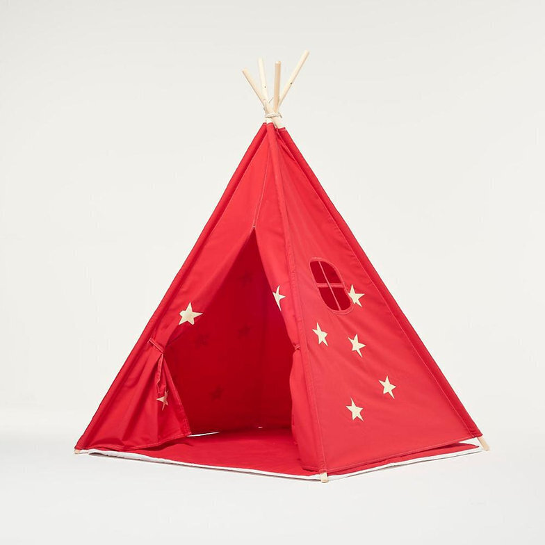 Leikkiteltta punainen, pimeässä hohtavat tähdet hinta ja tiedot | Lasten leikkimökit ja -teltat | hobbyhall.fi