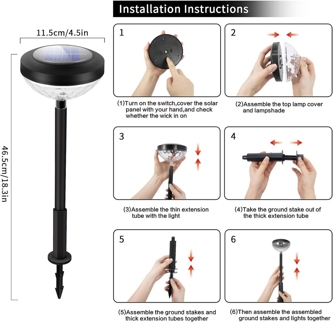 Aurinkoenergialla toimiva puutarhavalaisin - pallo, sarja 6 kpl. hinta ja tiedot | Puutarha- ja ulkovalot | hobbyhall.fi