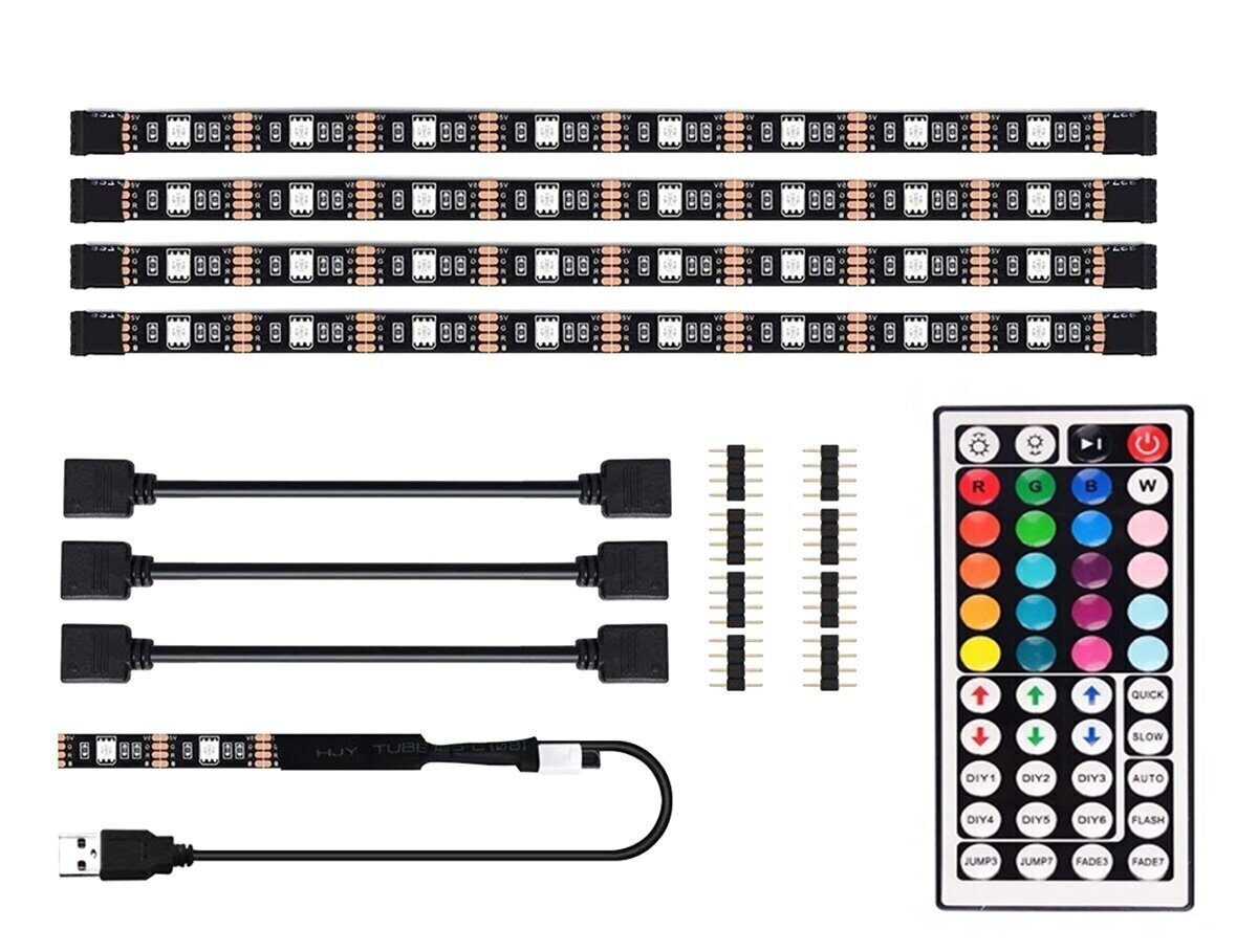 RGB LED-nauhat 4 kpl. + kaukosäädin hinta ja tiedot | LED-valonauhat | hobbyhall.fi