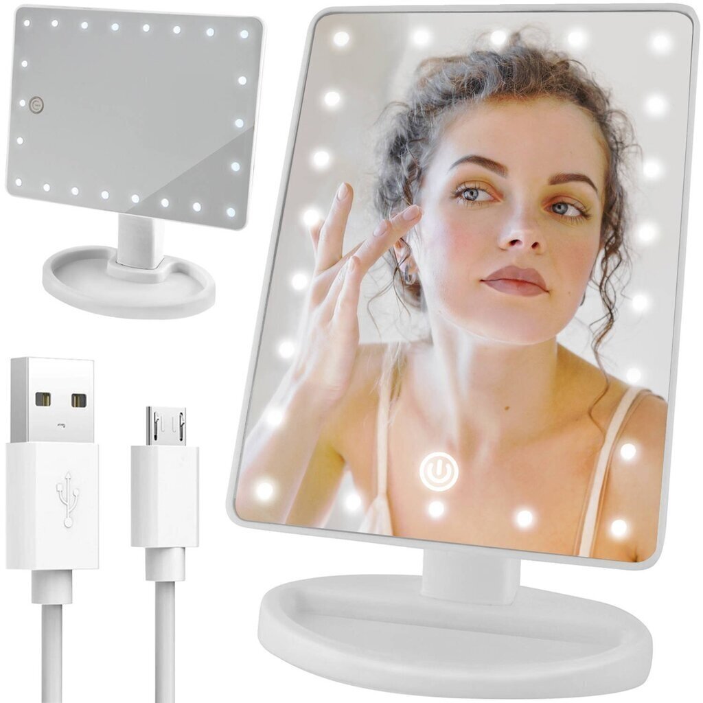 Meikkipeili LED-valolla hinta ja tiedot | Kosmetiikkalaukut ja peilit | hobbyhall.fi