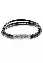 Guess Moderni Bond Street aito musta nahkarannekoru JUMB03033JWSTBK hinta ja tiedot | Rannekorut | hobbyhall.fi