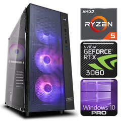 INTOP Ryzen 5 5600X 8GB 240SSD M.2 NVME RTX3060 12GB WIN10Pro hinta ja tiedot | Pöytätietokoneet | hobbyhall.fi