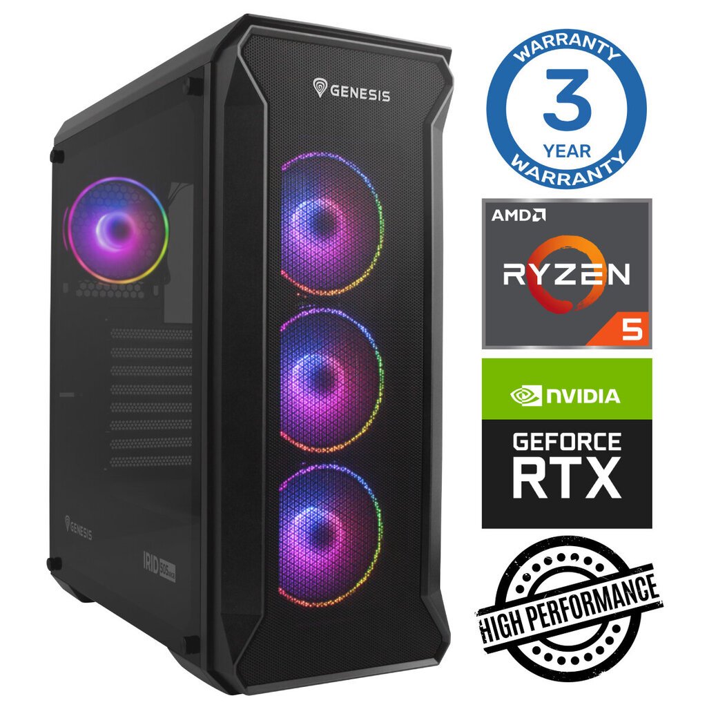 Intop Ryzen 5 5500 16GB 250SSD M.2 NVME RTX4070 12GB no-OS hinta ja tiedot | Pöytätietokoneet | hobbyhall.fi