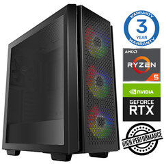 Intop Ryzen 5 5600X 16GB 240SSD M.2 NVME+2TB RTX4060Ti 8GB no-OS hinta ja tiedot | Pöytätietokoneet | hobbyhall.fi
