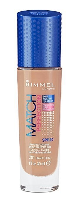 Rimmel London Match Perfection SPF20 -meikkituote, 30 ml, 201 Classic Beige hinta ja tiedot | Meikkivoiteet ja puuterit | hobbyhall.fi