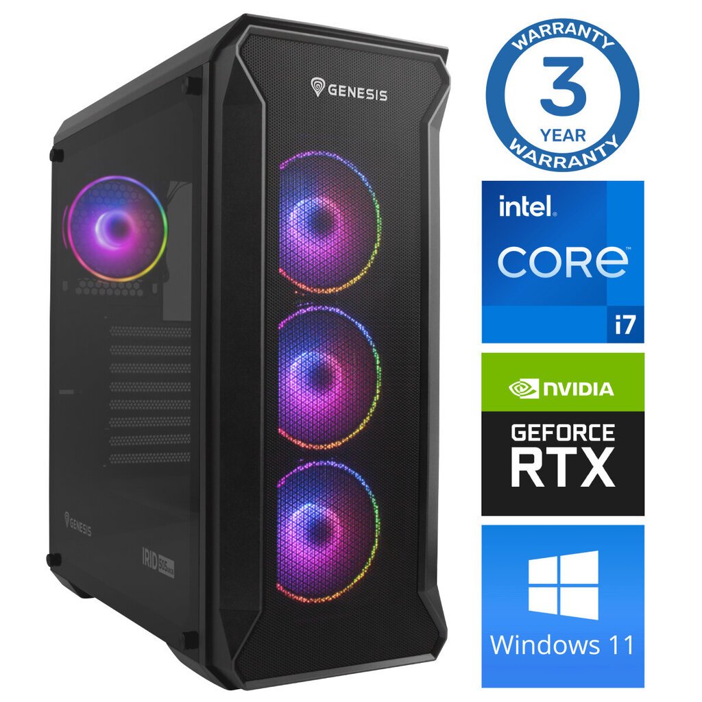 INTOP i7-12700F 16GB 500SSD M.2 NVME+2TB RTX4060Ti 8GB WIN11Pro hinta ja tiedot | Pöytätietokoneet | hobbyhall.fi