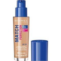 Rimmel London Match Perfection SPF20 meikkivoide 30 ml, 303 True Nude hinta ja tiedot | Meikkivoiteet ja puuterit | hobbyhall.fi