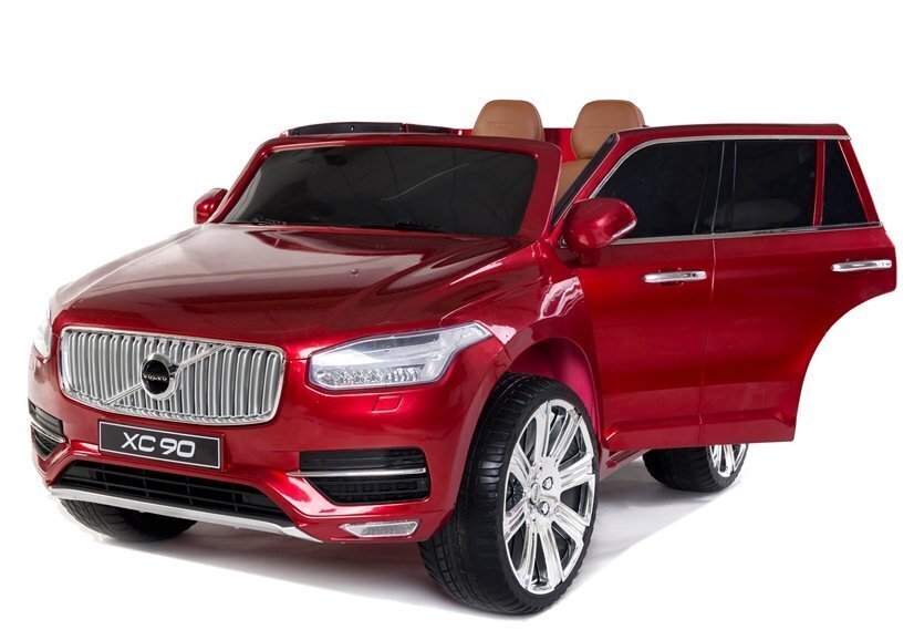 VOLVO XC90, punaisen värinen lakattu sähkökäyttöinen leikkiauto lapsille hinta ja tiedot | Lasten sähköautot | hobbyhall.fi