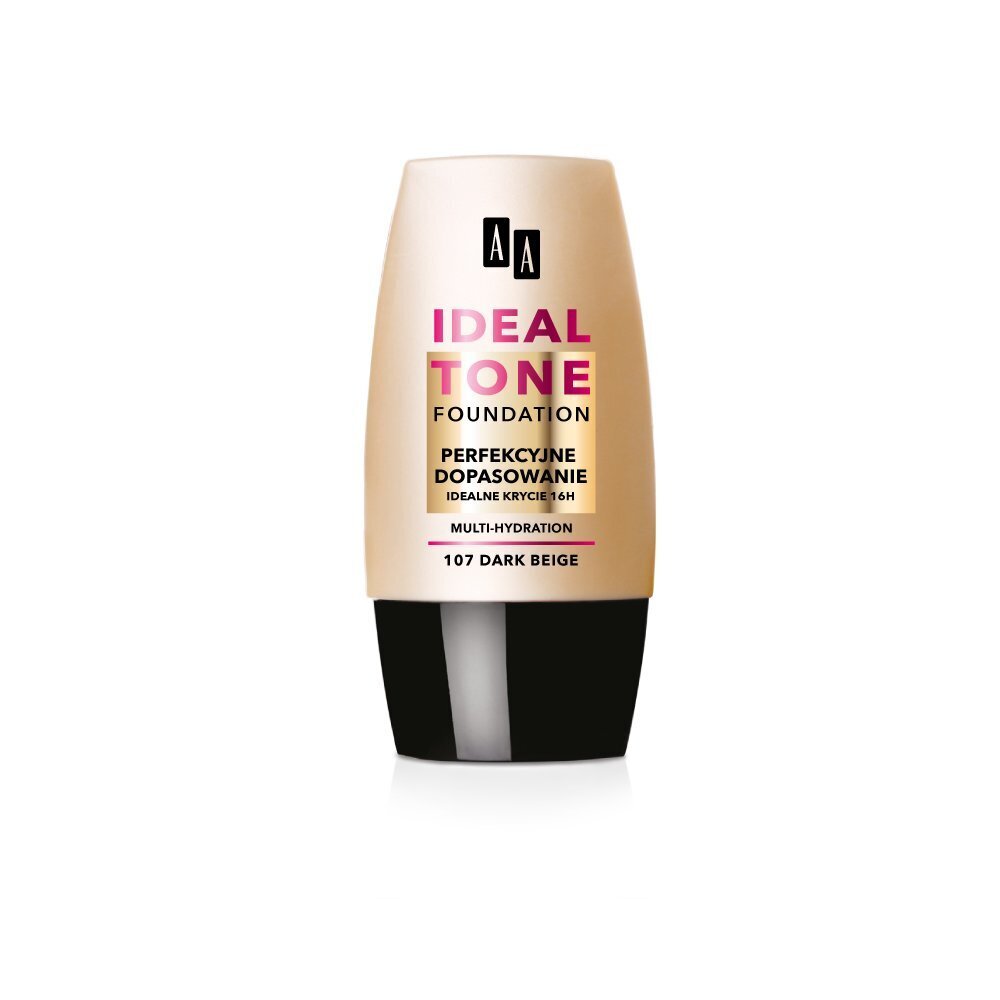 AA Ideal Tone Foundation meikkivoide 30 ml, 107 Dark Beige hinta ja tiedot | Meikkivoiteet ja puuterit | hobbyhall.fi