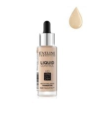 Eveline Liquid Control HD Mattifying Drops -meikkivoide, 32 ml, 015 Light Vanilla hinta ja tiedot | Meikkivoiteet ja puuterit | hobbyhall.fi