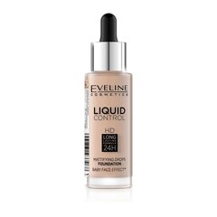 Eveline Liquid Control HD Mattifying Drops, meikkivoide, 32 ml, 030 Sand Beige hinta ja tiedot | Meikkivoiteet ja puuterit | hobbyhall.fi