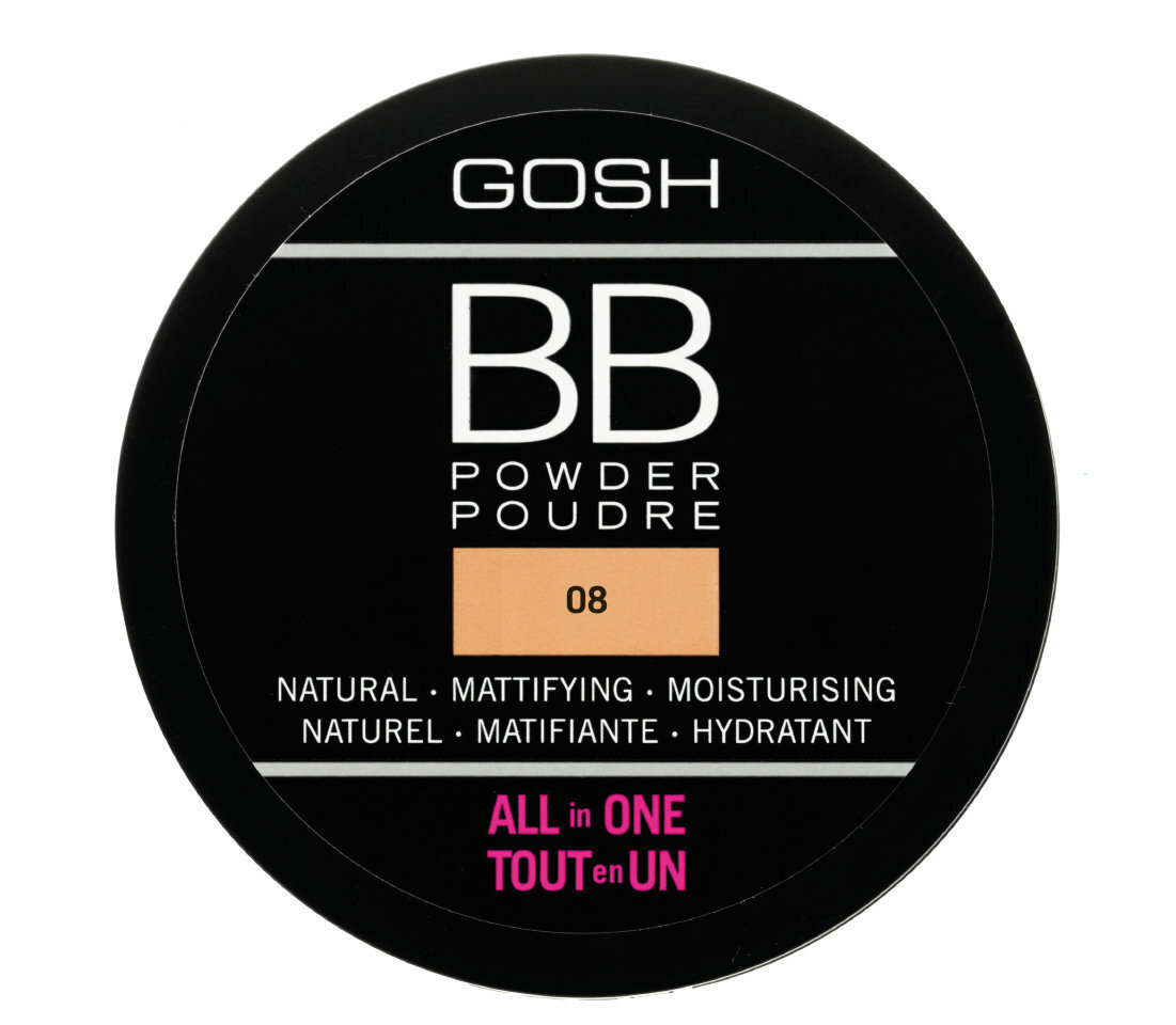 GOSH BB Powder BB -puuteri, 6.5 g, 08 Chestnut hinta ja tiedot | Meikkivoiteet ja puuterit | hobbyhall.fi