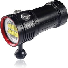 LED-taskulamppu sukeltamiseen - snorklausta LetonPower L24, musta, 12000 L hinta ja tiedot | Taskulamput ja valonheittimet | hobbyhall.fi