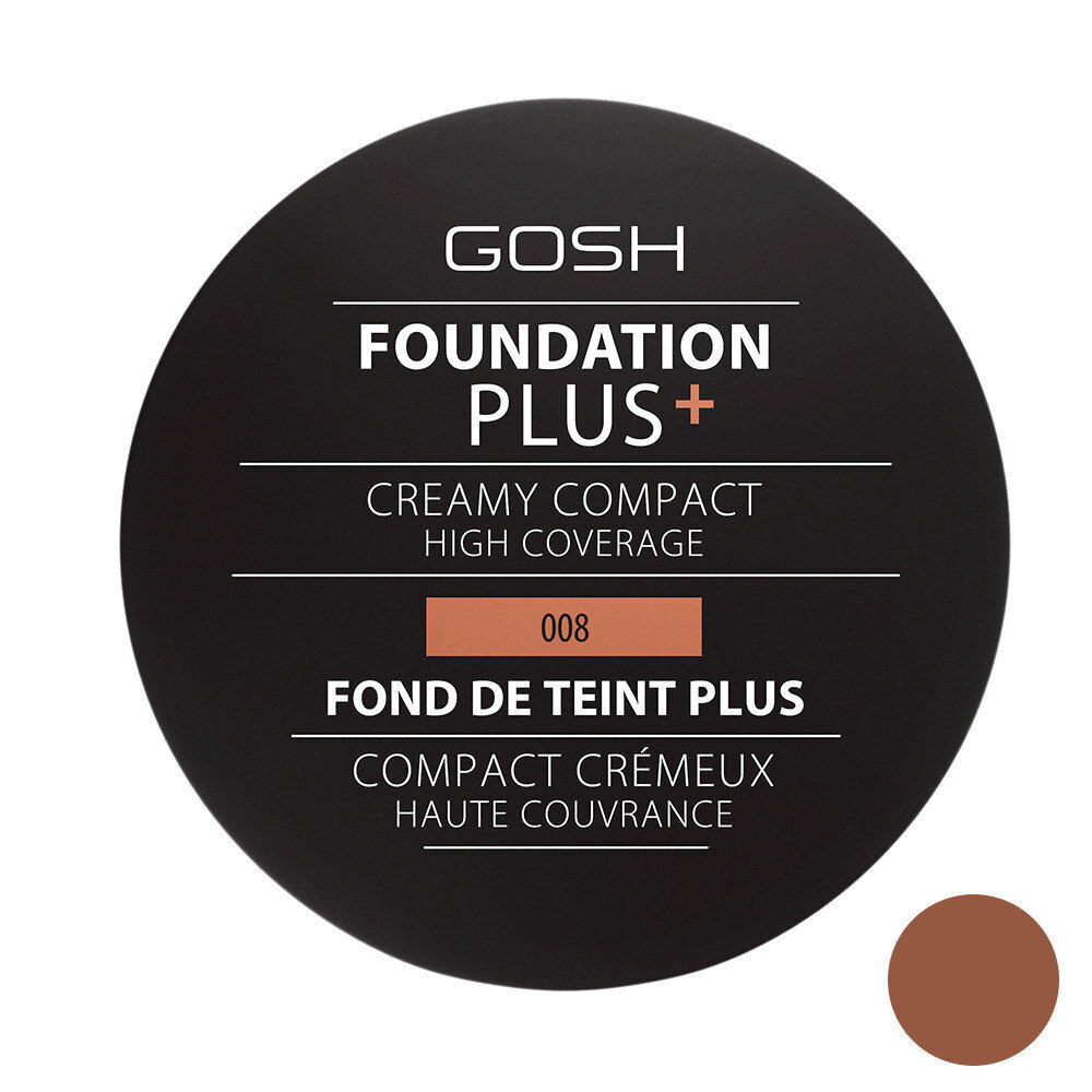 GOSH Foundation Plus + Creamy Compact High Coverage -meikkivoide, 9 g, Golden 10 hinta ja tiedot | Meikkivoiteet ja puuterit | hobbyhall.fi