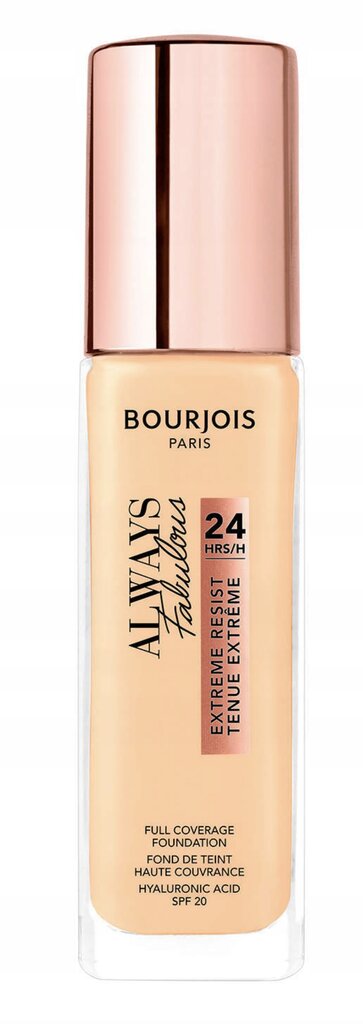 Bourjois Always Fabulous Extreme Resist Foundation meikkivoide 30 ml, 100 Rose Ivory hinta ja tiedot | Meikkivoiteet ja puuterit | hobbyhall.fi