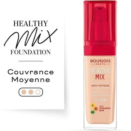 BOURJOIS Paris Healthy Mix Anti-Fatigue Foundation meikkituote 30 ml, 50,5 Light Ivory hinta ja tiedot | Meikkivoiteet ja puuterit | hobbyhall.fi