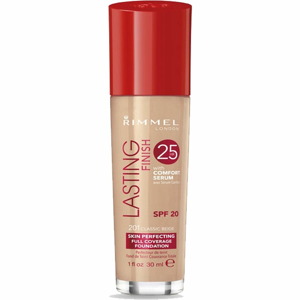 Rimmel London Lasting Finish meikkivoide naiselle 30 ml, 201 Classic Beige hinta ja tiedot | Meikkivoiteet ja puuterit | hobbyhall.fi