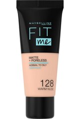 Maybelline FIT ME Matta meikkivoide 128 Warm nude, 30ml hinta ja tiedot | Meikkivoiteet ja puuterit | hobbyhall.fi