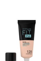 Maybelline FIT ME Matta meikkivoide 128 Warm nude, 30ml hinta ja tiedot | Maybelline Meikit | hobbyhall.fi