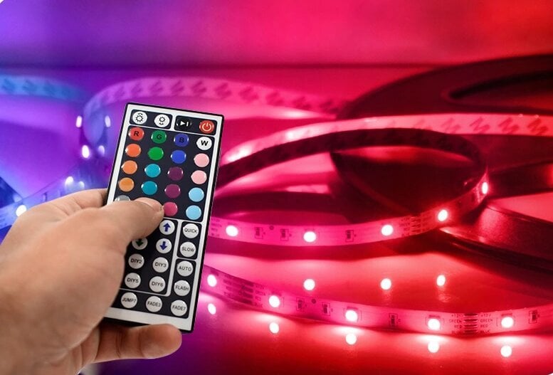 RGB Led nauha 5050 kaukosäätimellä hinta ja tiedot | LED-valonauhat | hobbyhall.fi